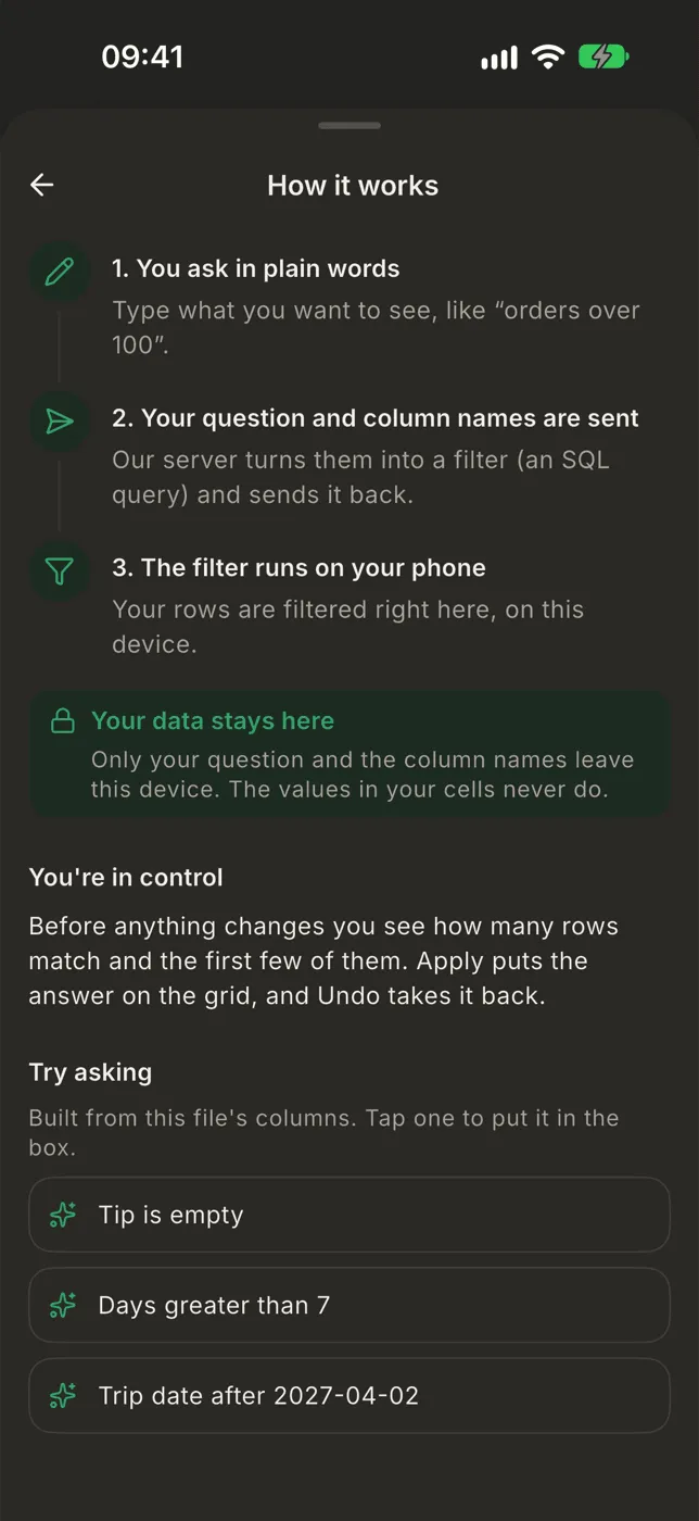 The How it works page of the assistant